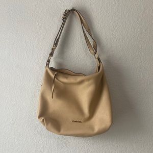 Calvin Klein Slouchy Pebbled Leather Crossbody Purse